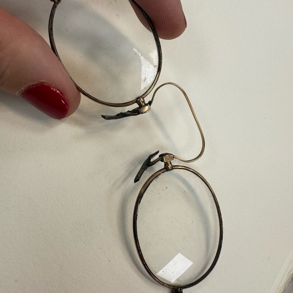 Antique bezel nose clip reading glasses vintage besicles glasses French 1900's
